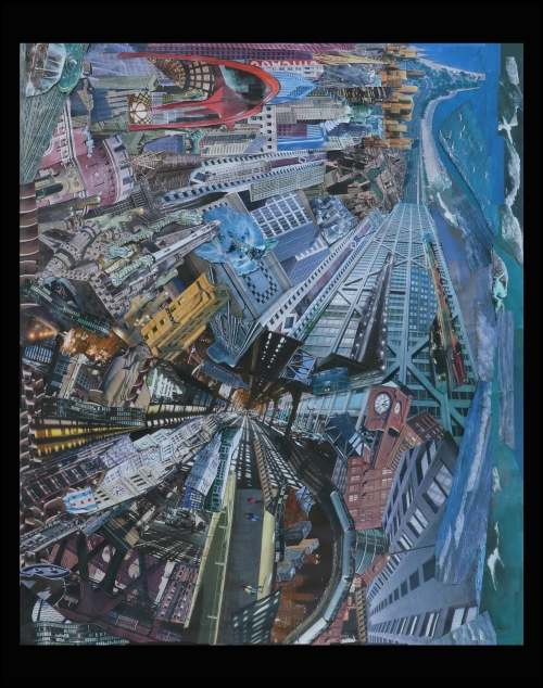 Paper collage art by Lineal